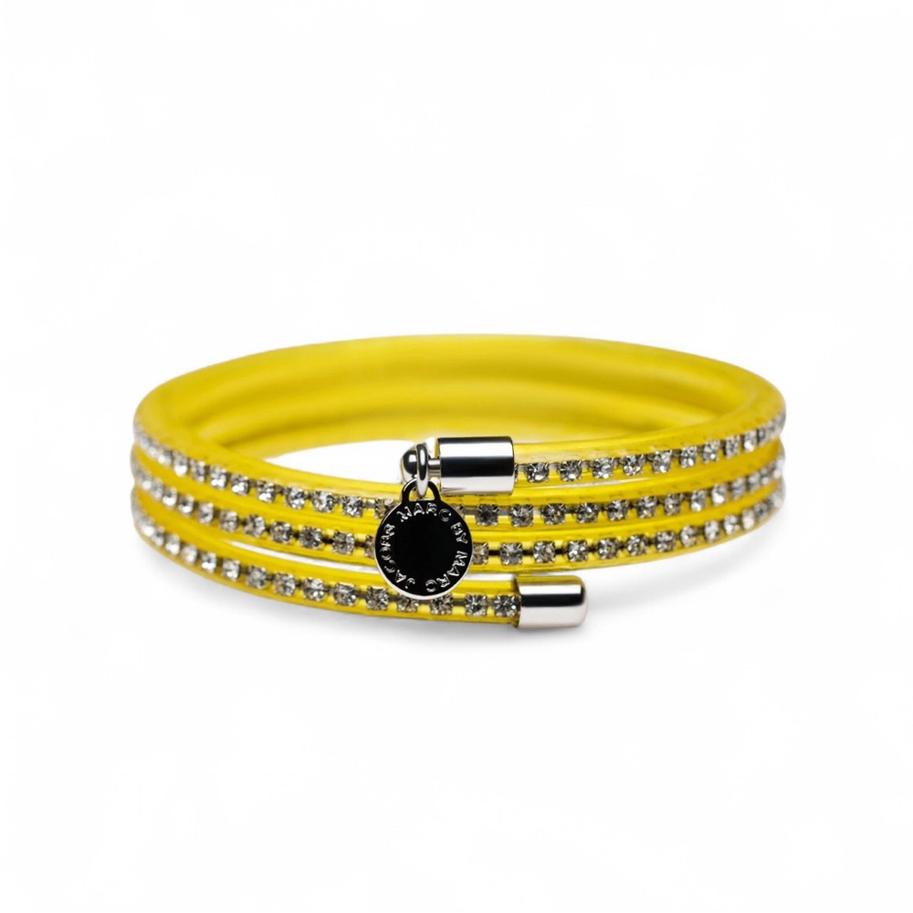 NWT Marc By Marc Jacobs Slinky Safety Yellow Zirconia Bracelet (01)